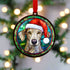 Greyhound in Santa Hat Suncatcher Decoration